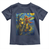 Jesus Christian Motorcycle Starry Night Van Gogh Toddler T Shirt - Wonder Print Shop