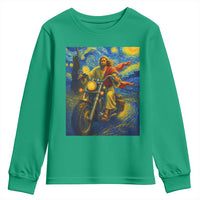 Jesus Christian Motorcycle Starry Night Van Gogh Youth Sweatshirt - Wonder Print Shop