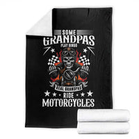 Funny Grandpa Biker Throw Blanket Some Grandpas Play Bingo Real Grandpas Ride Motorcycles - Wonder Print Shop