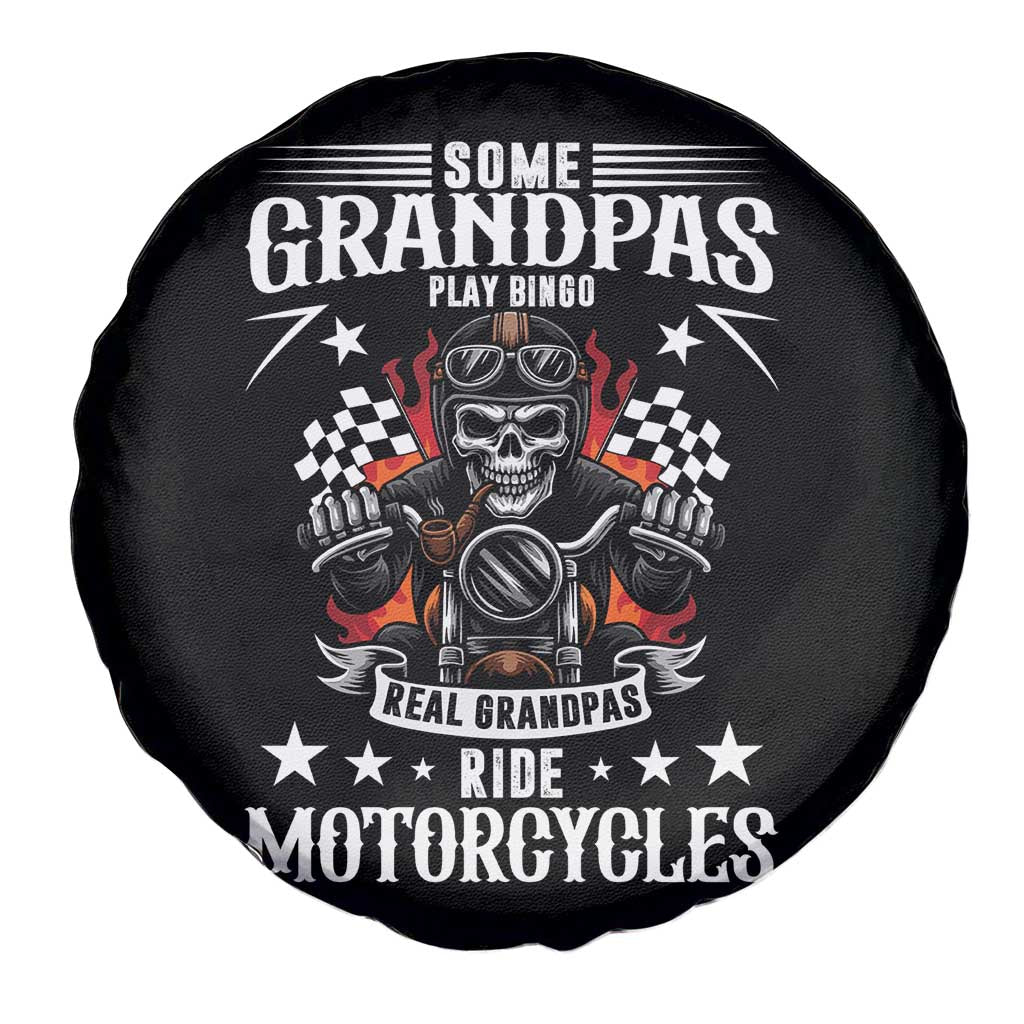 Funny Grandpa Biker Spare Tire Cover Some Grandpas Play Bingo Real Grandpas Ride Motorcycles - Wonder Print Shop