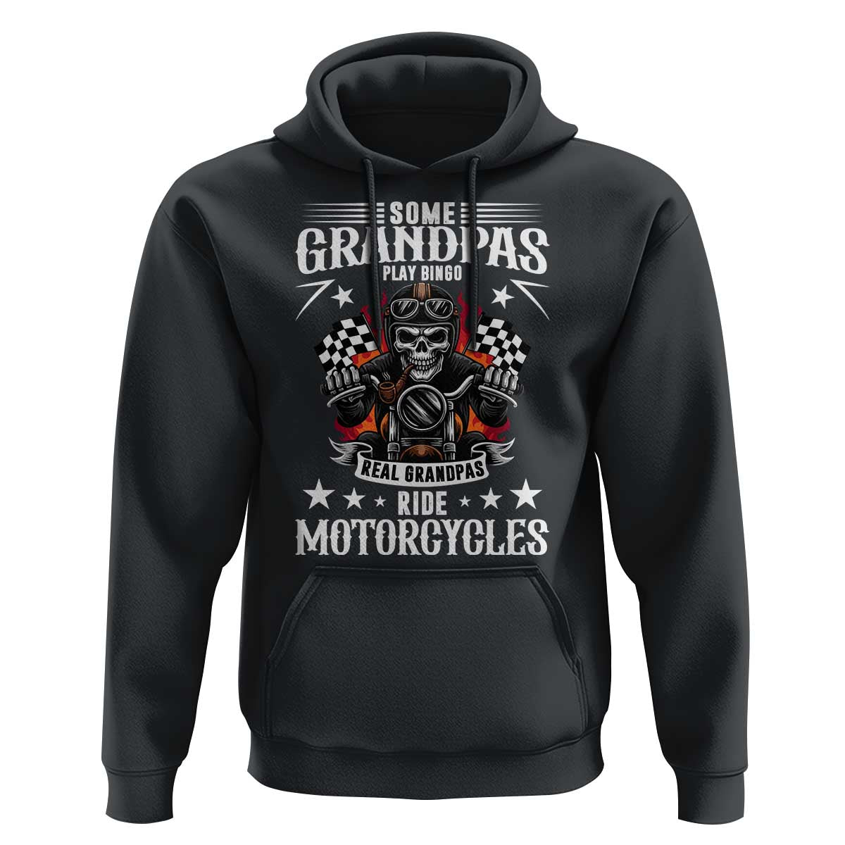 Funny Grandpa Biker Hoodie Some Grandpas Play Bingo Real Grandpas Ride Motorcycles - Wonder Print Shop