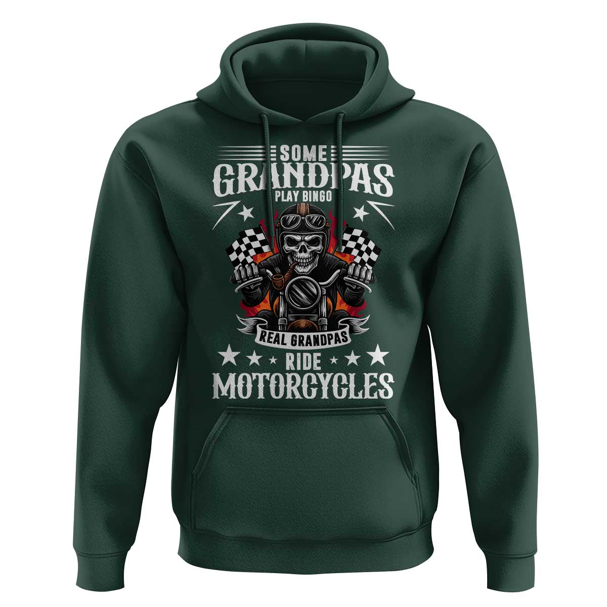 Funny Grandpa Biker Hoodie Some Grandpas Play Bingo Real Grandpas Ride Motorcycles - Wonder Print Shop