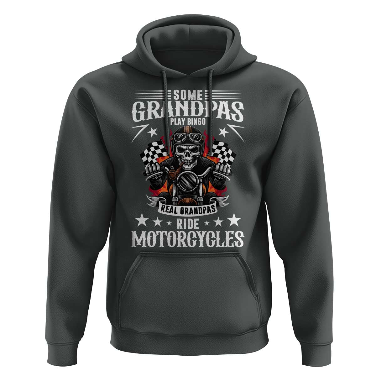 Funny Grandpa Biker Hoodie Some Grandpas Play Bingo Real Grandpas Ride Motorcycles - Wonder Print Shop