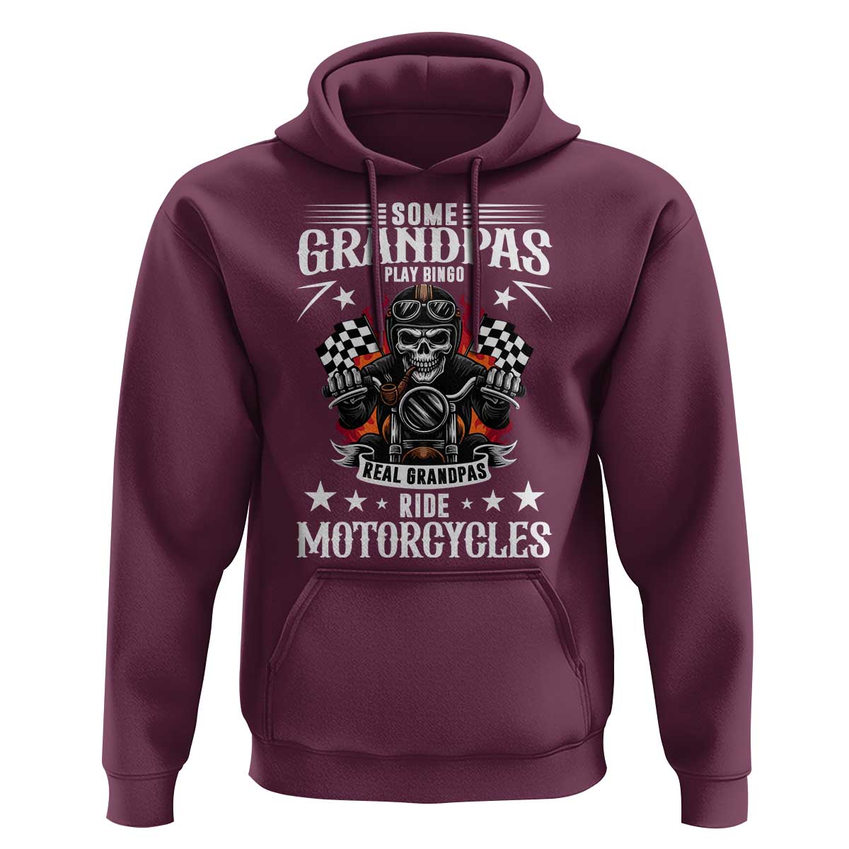 Funny Grandpa Biker Hoodie Some Grandpas Play Bingo Real Grandpas Ride Motorcycles - Wonder Print Shop
