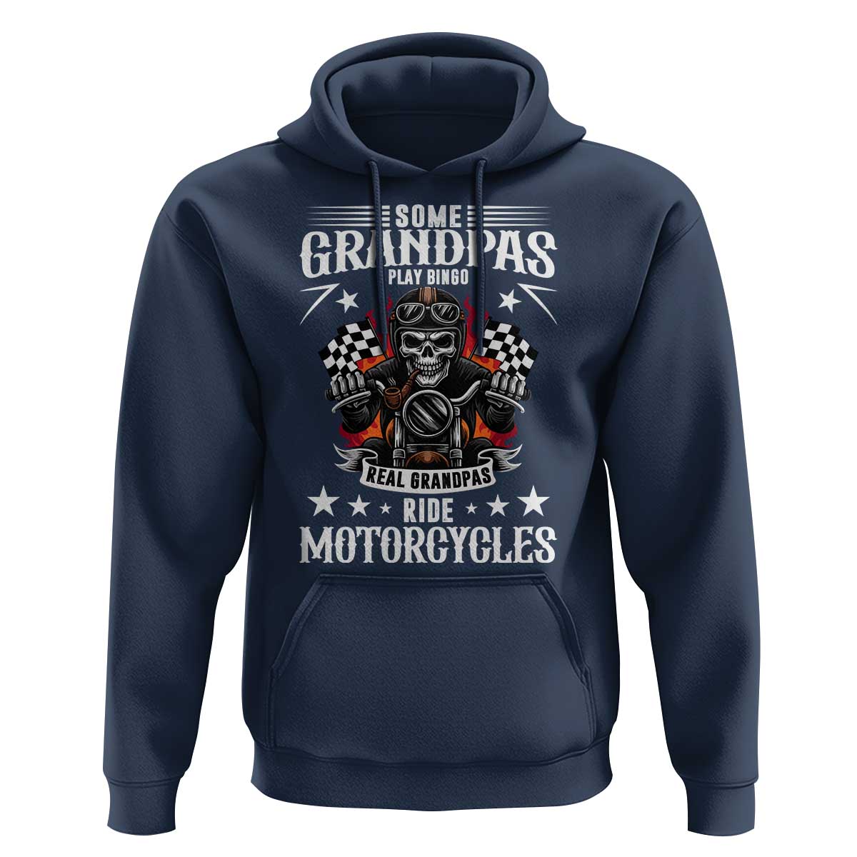 Funny Grandpa Biker Hoodie Some Grandpas Play Bingo Real Grandpas Ride Motorcycles - Wonder Print Shop