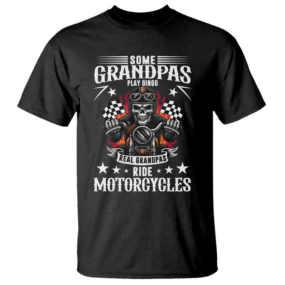 Funny Grandpa Biker T Shirt Some Grandpas Play Bingo Real Grandpas Ride Motorcycles - Wonder Print Shop