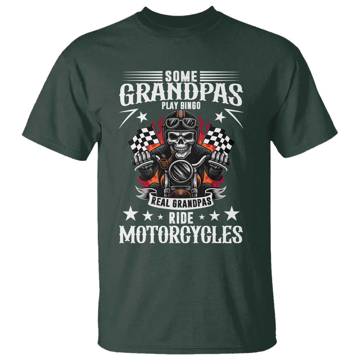 Funny Grandpa Biker T Shirt Some Grandpas Play Bingo Real Grandpas Ride Motorcycles - Wonder Print Shop