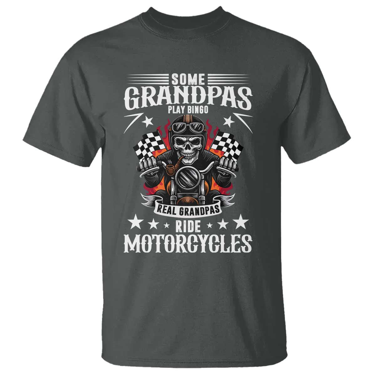 Funny Grandpa Biker T Shirt Some Grandpas Play Bingo Real Grandpas Ride Motorcycles - Wonder Print Shop
