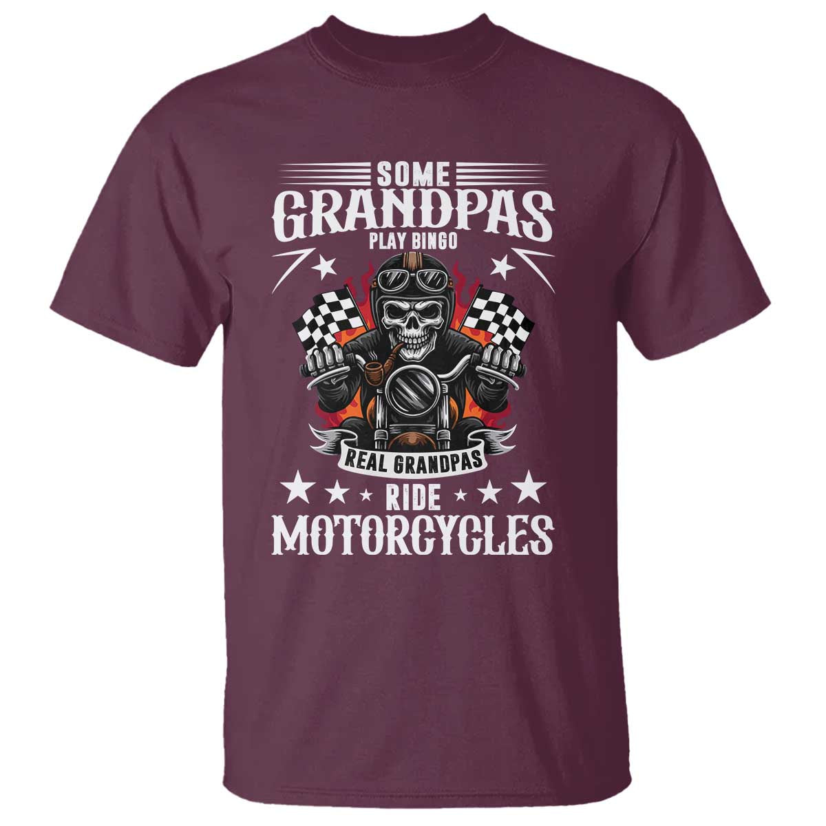 Funny Grandpa Biker T Shirt Some Grandpas Play Bingo Real Grandpas Ride Motorcycles - Wonder Print Shop
