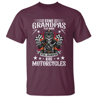 Funny Grandpa Biker T Shirt Some Grandpas Play Bingo Real Grandpas Ride Motorcycles - Wonder Print Shop