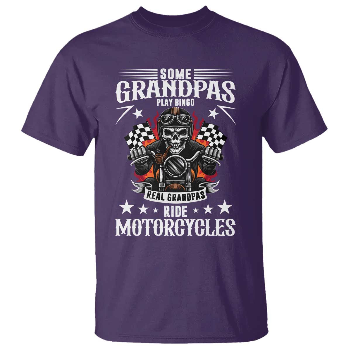 Funny Grandpa Biker T Shirt Some Grandpas Play Bingo Real Grandpas Ride Motorcycles - Wonder Print Shop
