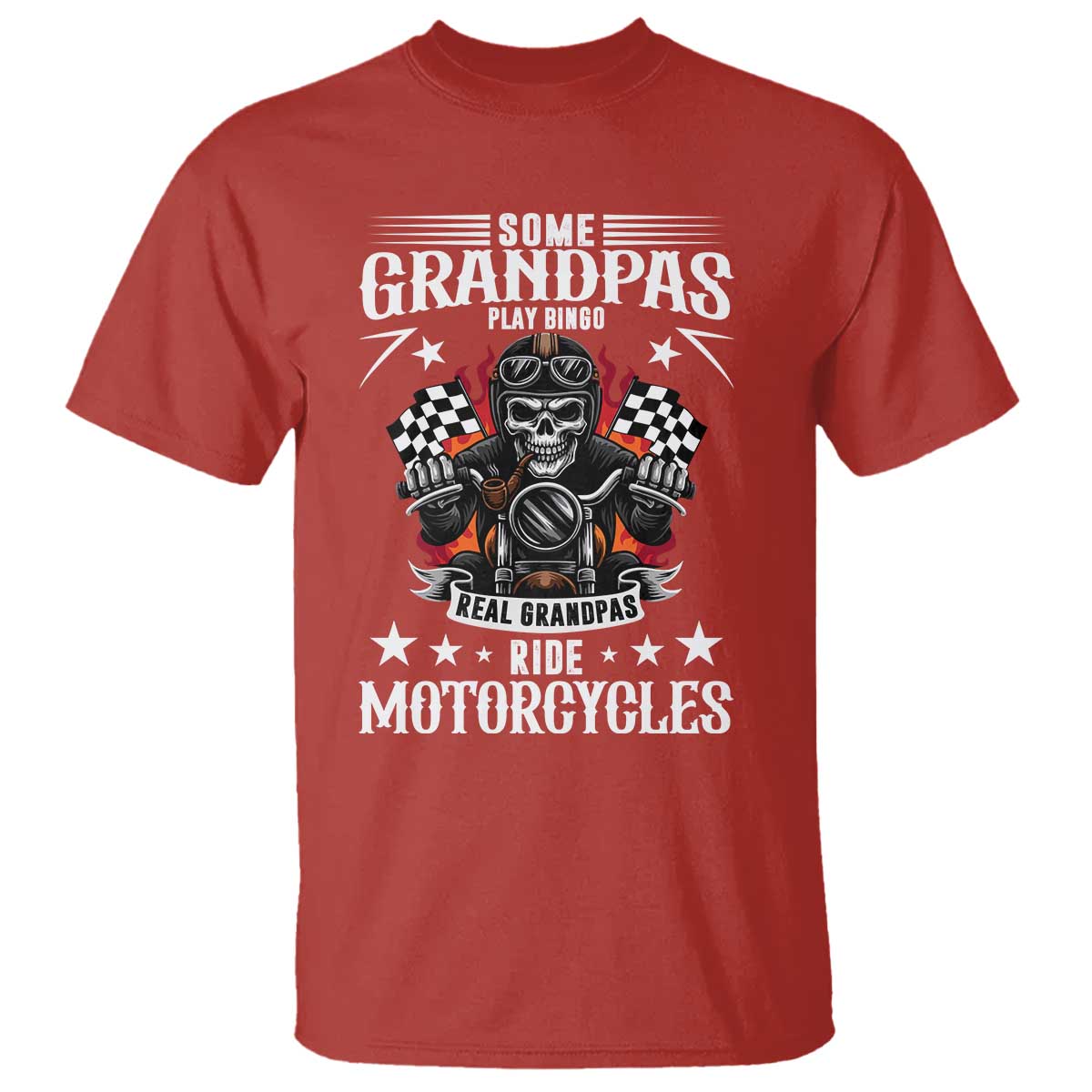 Funny Grandpa Biker T Shirt Some Grandpas Play Bingo Real Grandpas Ride Motorcycles - Wonder Print Shop
