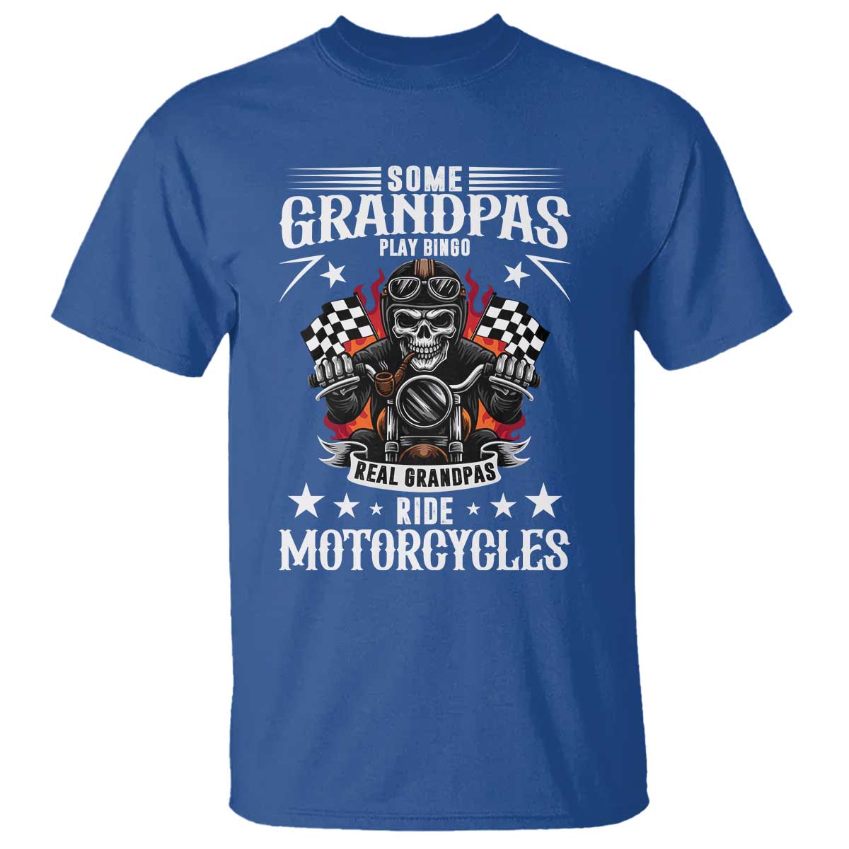 Funny Grandpa Biker T Shirt Some Grandpas Play Bingo Real Grandpas Ride Motorcycles - Wonder Print Shop