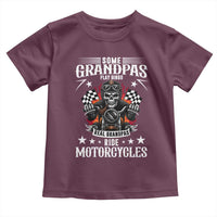 Funny Grandpa Biker Toddler T Shirt Some Grandpas Play Bingo Real Grandpas Ride Motorcycles - Wonder Print Shop