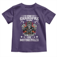Funny Grandpa Biker Toddler T Shirt Some Grandpas Play Bingo Real Grandpas Ride Motorcycles - Wonder Print Shop