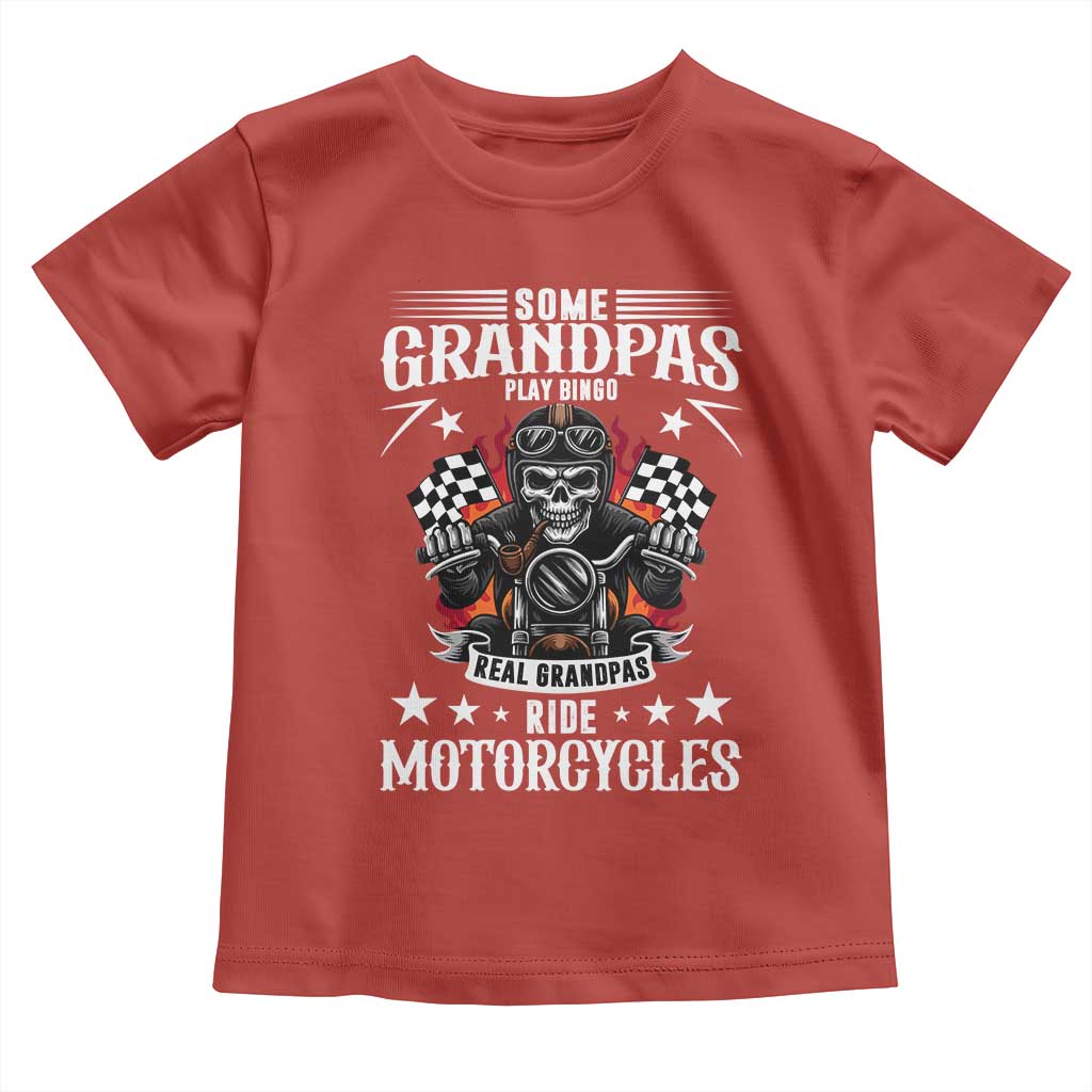 Funny Grandpa Biker Toddler T Shirt Some Grandpas Play Bingo Real Grandpas Ride Motorcycles - Wonder Print Shop