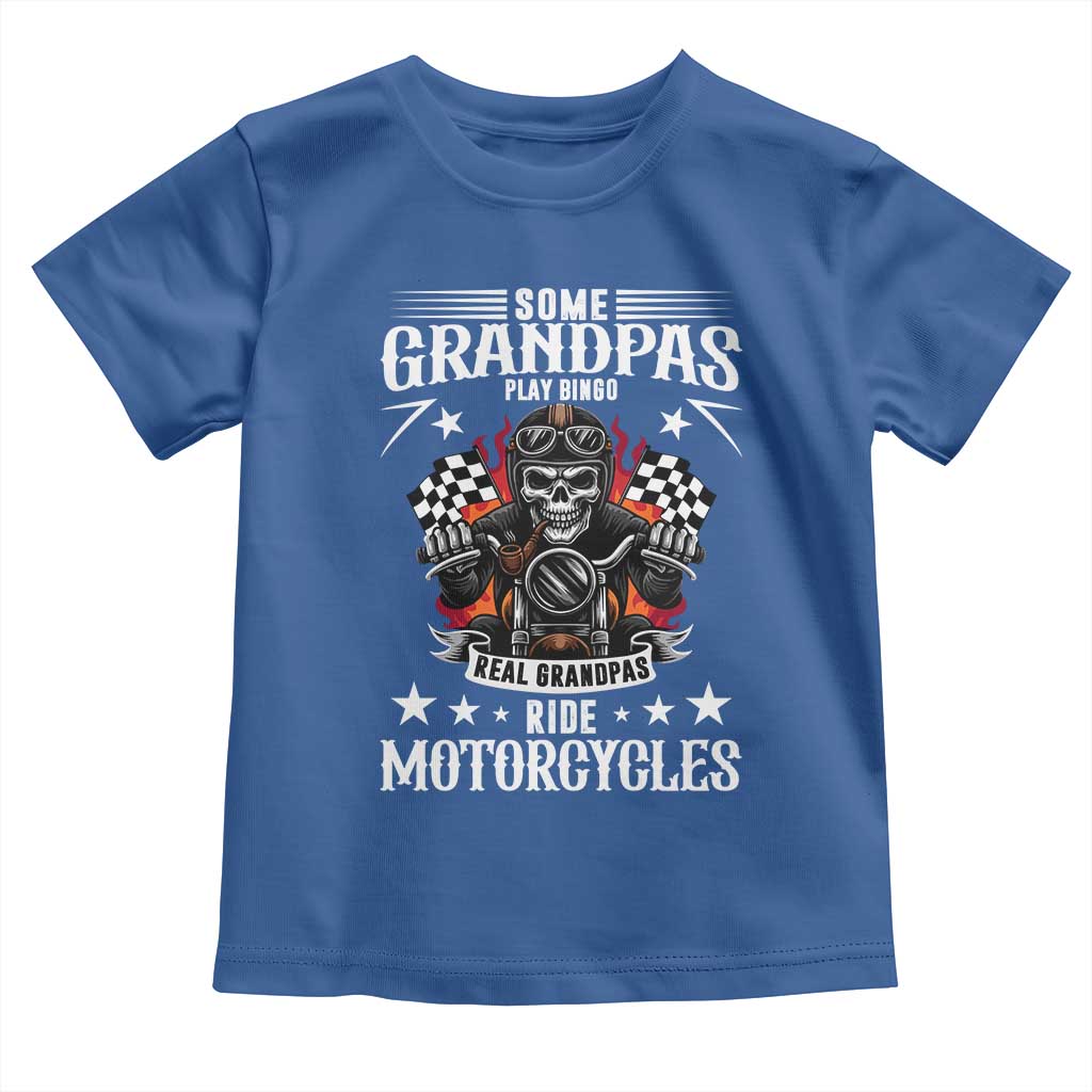 Funny Grandpa Biker Toddler T Shirt Some Grandpas Play Bingo Real Grandpas Ride Motorcycles - Wonder Print Shop