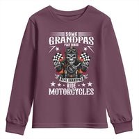 Funny Grandpa Biker Youth Sweatshirt Some Grandpas Play Bingo Real Grandpas Ride Motorcycles - Wonder Print Shop