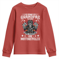 Funny Grandpa Biker Youth Sweatshirt Some Grandpas Play Bingo Real Grandpas Ride Motorcycles - Wonder Print Shop