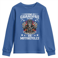 Funny Grandpa Biker Youth Sweatshirt Some Grandpas Play Bingo Real Grandpas Ride Motorcycles - Wonder Print Shop