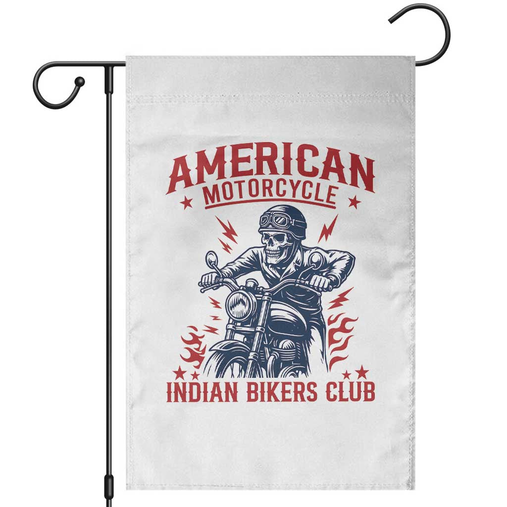 Funny Skeleton Motorcycle Garden Flag American Motorcycle Indian Bikers Club - Wonder Print Shop