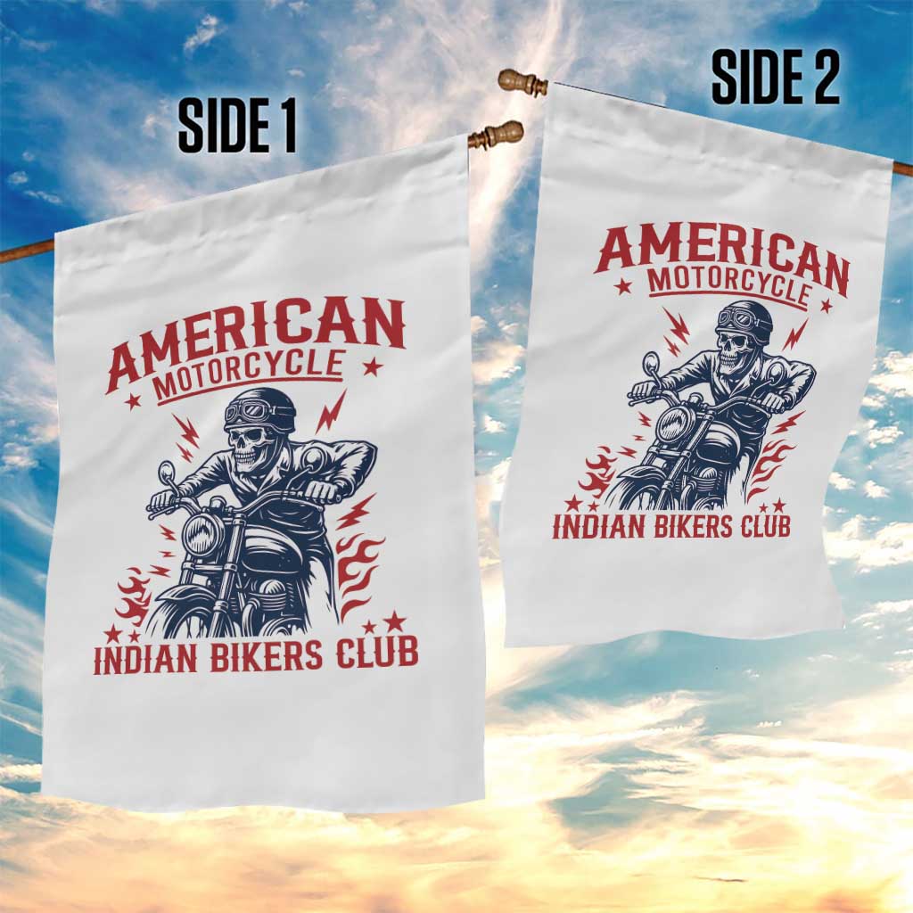 Funny Skeleton Motorcycle Garden Flag American Motorcycle Indian Bikers Club - Wonder Print Shop