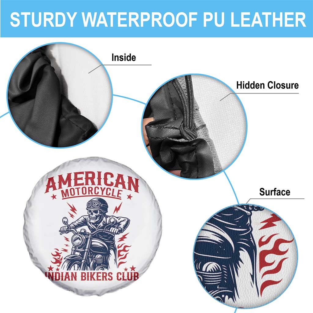 Funny Skeleton Motorcycle Spare Tire Cover American Motorcycle Indian Bikers Club - Wonder Print Shop