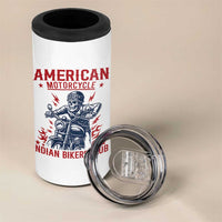 Funny Skeleton Motorcycle 4 in 1 Can Cooler Tumbler American Motorcycle Indian Bikers Club
