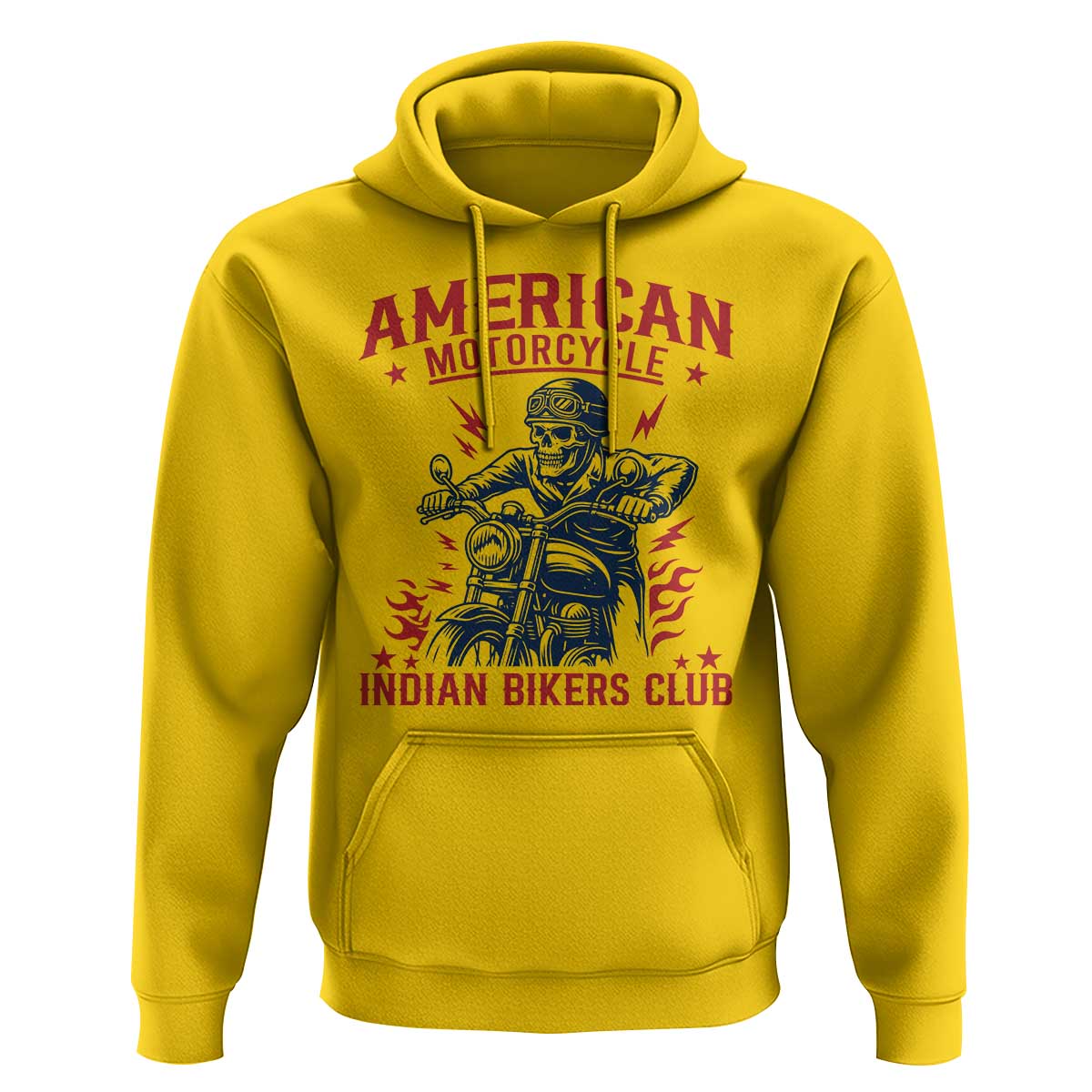 Funny Skeleton Motorcycle Hoodie American Motorcycle Indian Bikers Club - Wonder Print Shop
