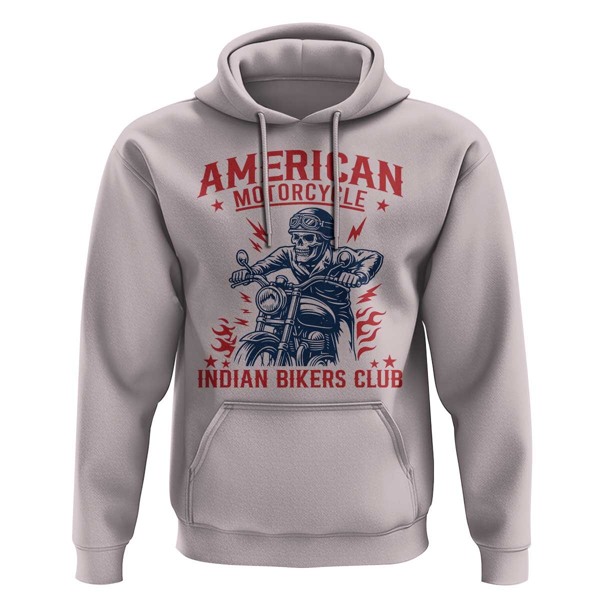 Funny Skeleton Motorcycle Hoodie American Motorcycle Indian Bikers Club - Wonder Print Shop