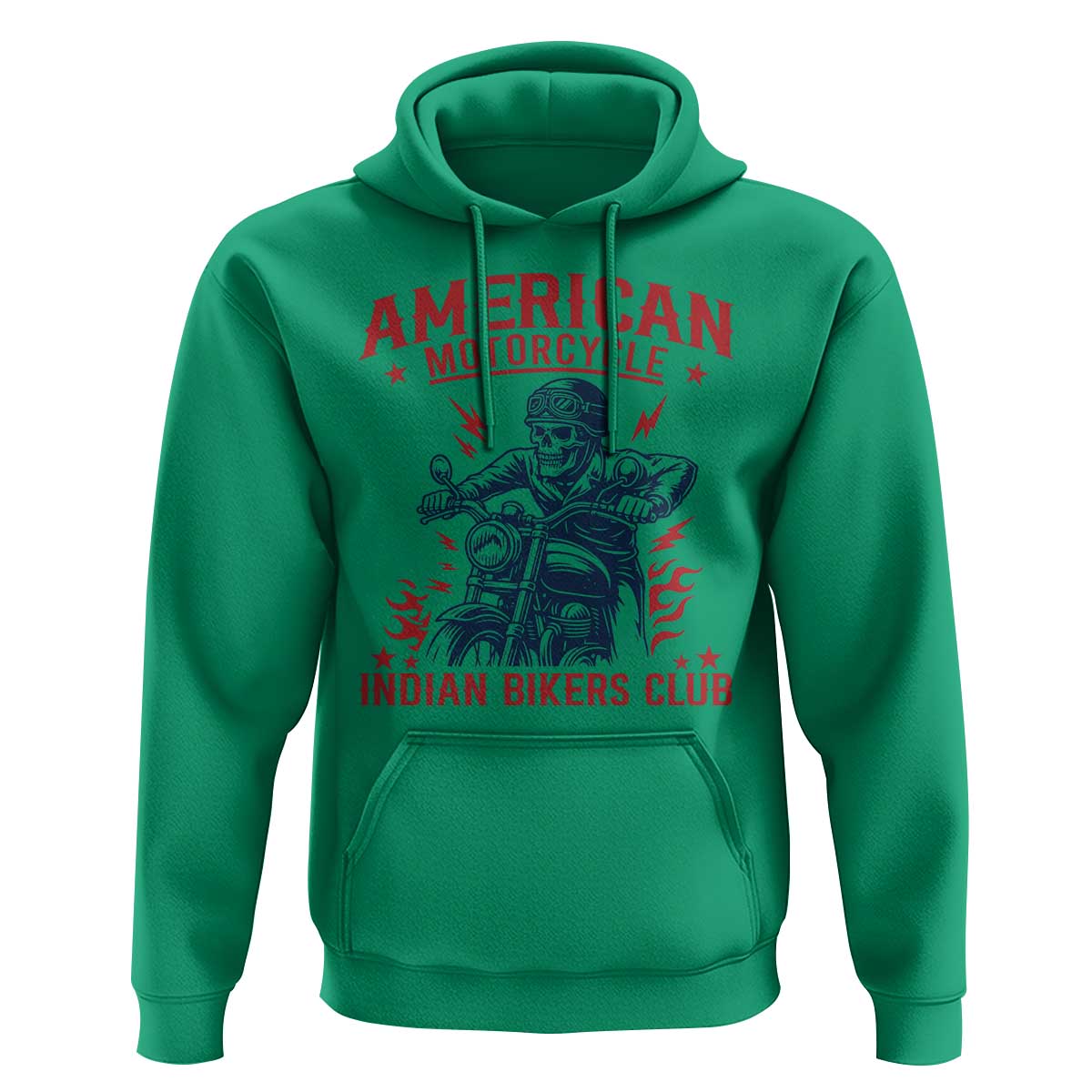 Funny Skeleton Motorcycle Hoodie American Motorcycle Indian Bikers Club - Wonder Print Shop