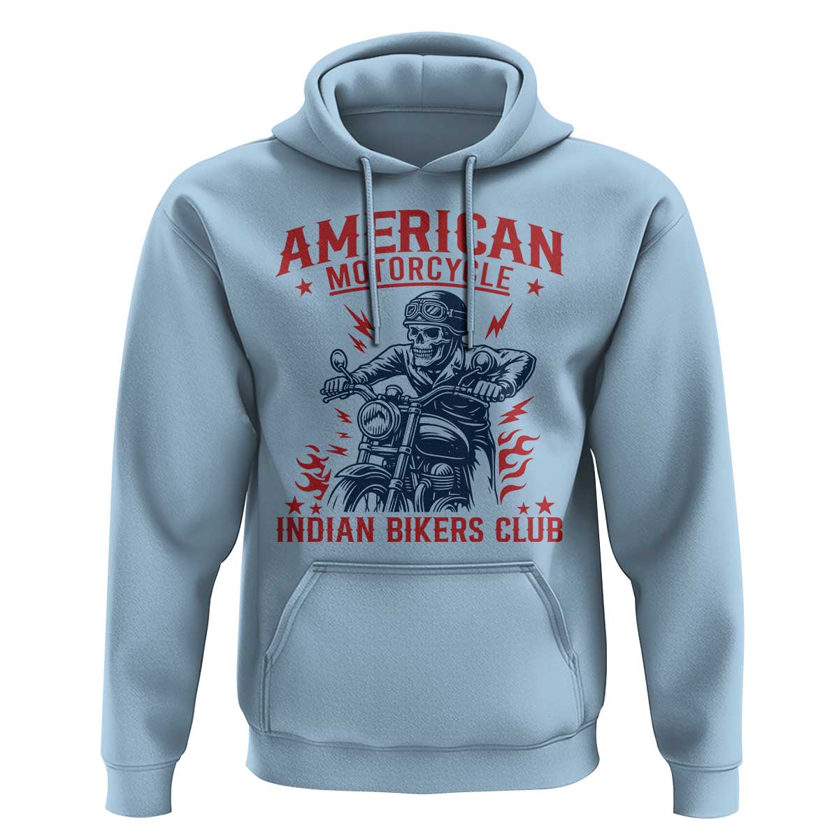 Funny Skeleton Motorcycle Hoodie American Motorcycle Indian Bikers Club - Wonder Print Shop