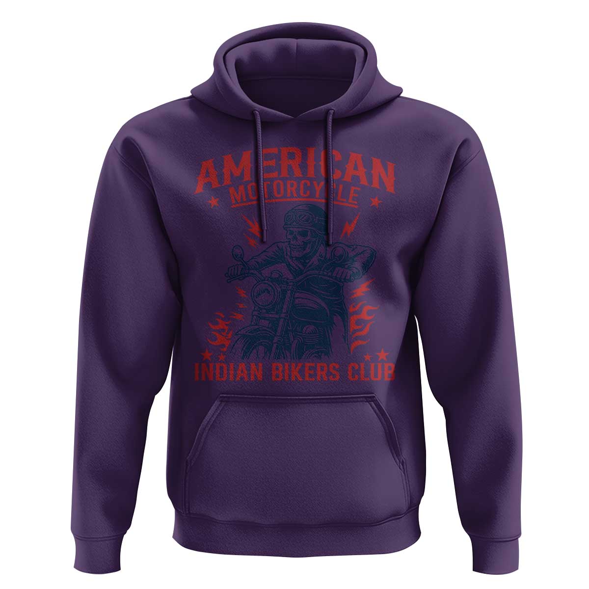 Funny Skeleton Motorcycle Hoodie American Motorcycle Indian Bikers Club - Wonder Print Shop