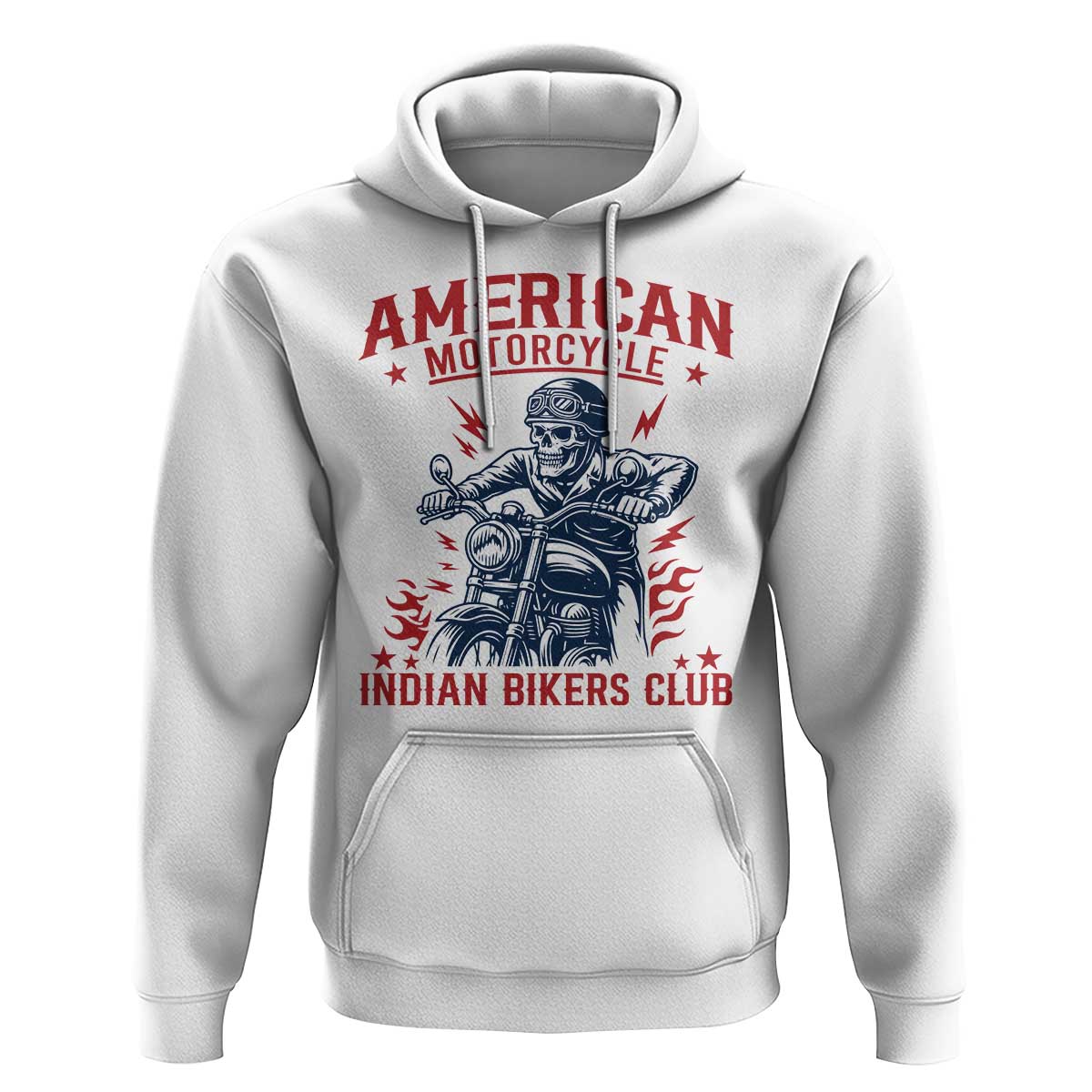 Funny Skeleton Motorcycle Hoodie American Motorcycle Indian Bikers Club - Wonder Print Shop