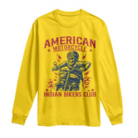 Funny Skeleton Motorcycle Long Sleeve Shirt American Motorcycle Indian Bikers Club - Wonder Print Shop