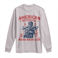 Funny Skeleton Motorcycle Long Sleeve Shirt American Motorcycle Indian Bikers Club - Wonder Print Shop
