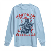 Funny Skeleton Motorcycle Long Sleeve Shirt American Motorcycle Indian Bikers Club - Wonder Print Shop