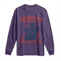 Funny Skeleton Motorcycle Long Sleeve Shirt American Motorcycle Indian Bikers Club - Wonder Print Shop