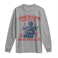 Funny Skeleton Motorcycle Long Sleeve Shirt American Motorcycle Indian Bikers Club - Wonder Print Shop