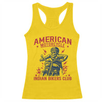 Funny Skeleton Motorcycle Racerback Tank Top American Motorcycle Indian Bikers Club - Wonder Print Shop