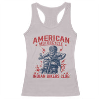 Funny Skeleton Motorcycle Racerback Tank Top American Motorcycle Indian Bikers Club - Wonder Print Shop