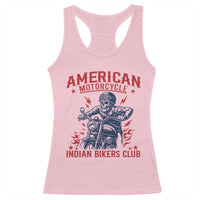 Funny Skeleton Motorcycle Racerback Tank Top American Motorcycle Indian Bikers Club - Wonder Print Shop