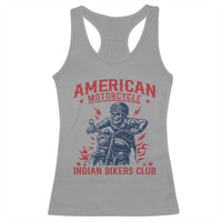 Funny Skeleton Motorcycle Racerback Tank Top American Motorcycle Indian Bikers Club - Wonder Print Shop