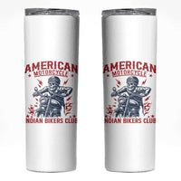 Funny Skeleton Motorcycle Skinny Tumbler American Motorcycle Indian Bikers Club