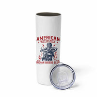 Funny Skeleton Motorcycle Skinny Tumbler American Motorcycle Indian Bikers Club