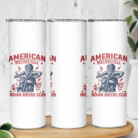 Funny Skeleton Motorcycle Skinny Tumbler American Motorcycle Indian Bikers Club