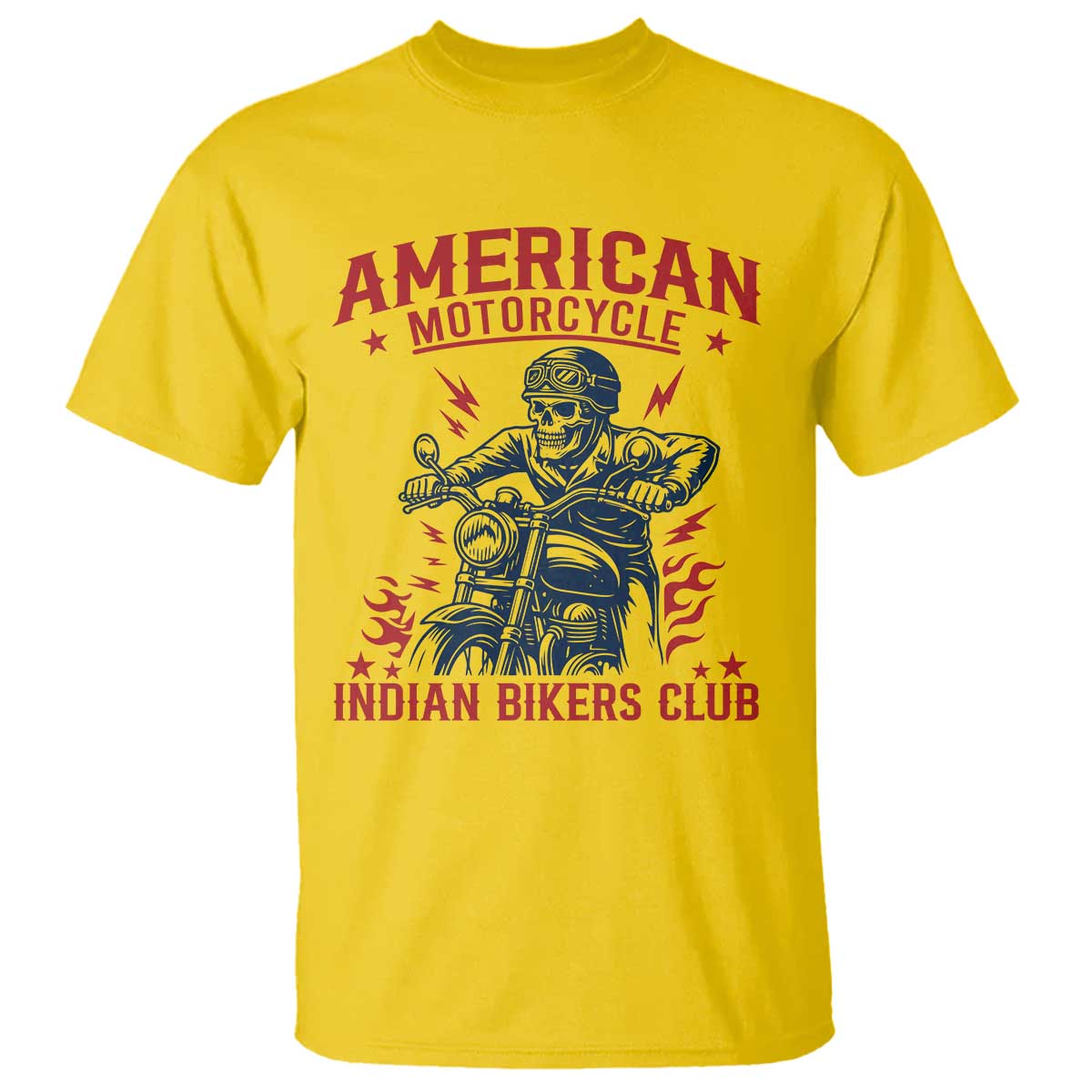 Funny Skeleton Motorcycle T Shirt American Motorcycle Indian Bikers Club - Wonder Print Shop