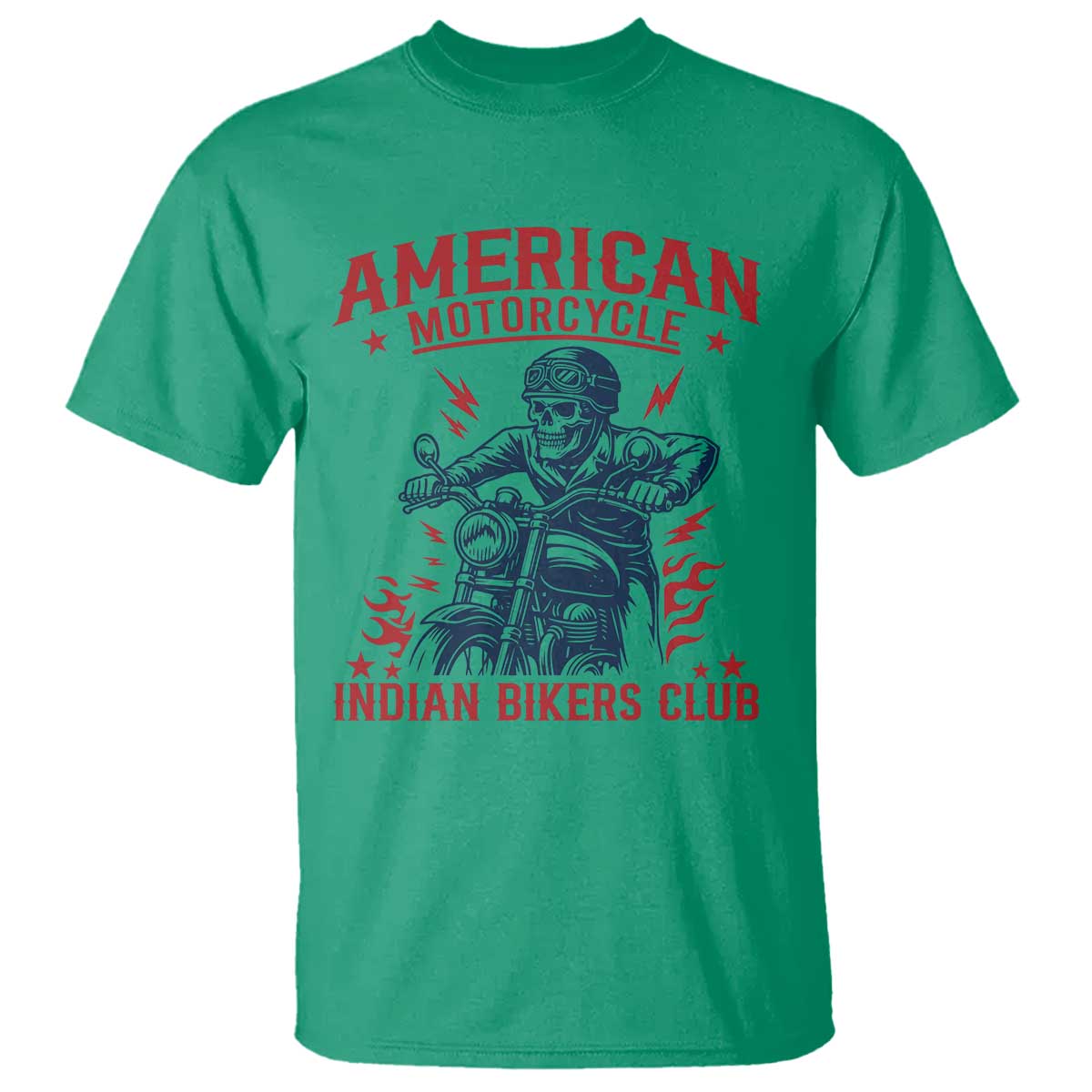 Funny Skeleton Motorcycle T Shirt American Motorcycle Indian Bikers Club - Wonder Print Shop