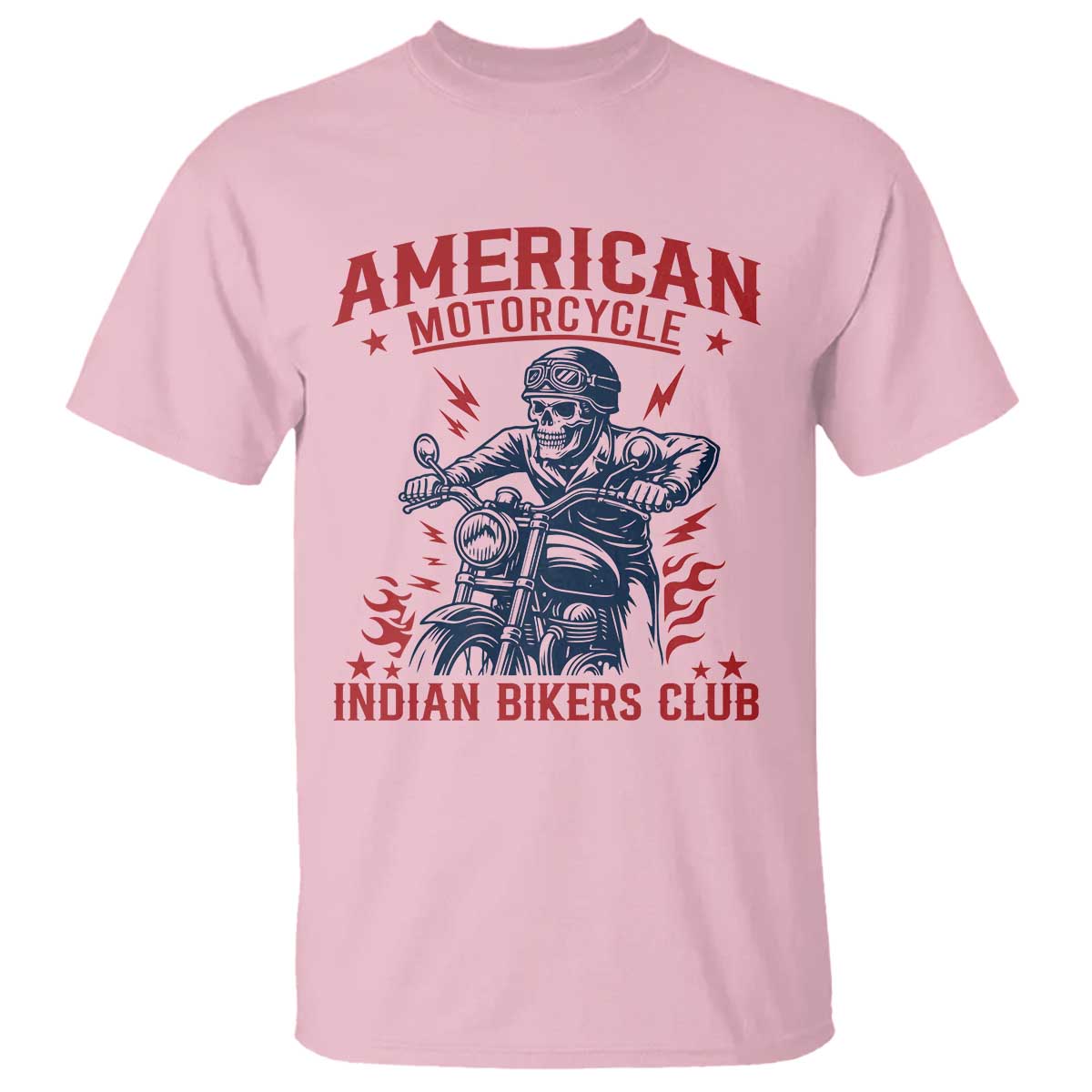 Funny Skeleton Motorcycle T Shirt American Motorcycle Indian Bikers Club - Wonder Print Shop