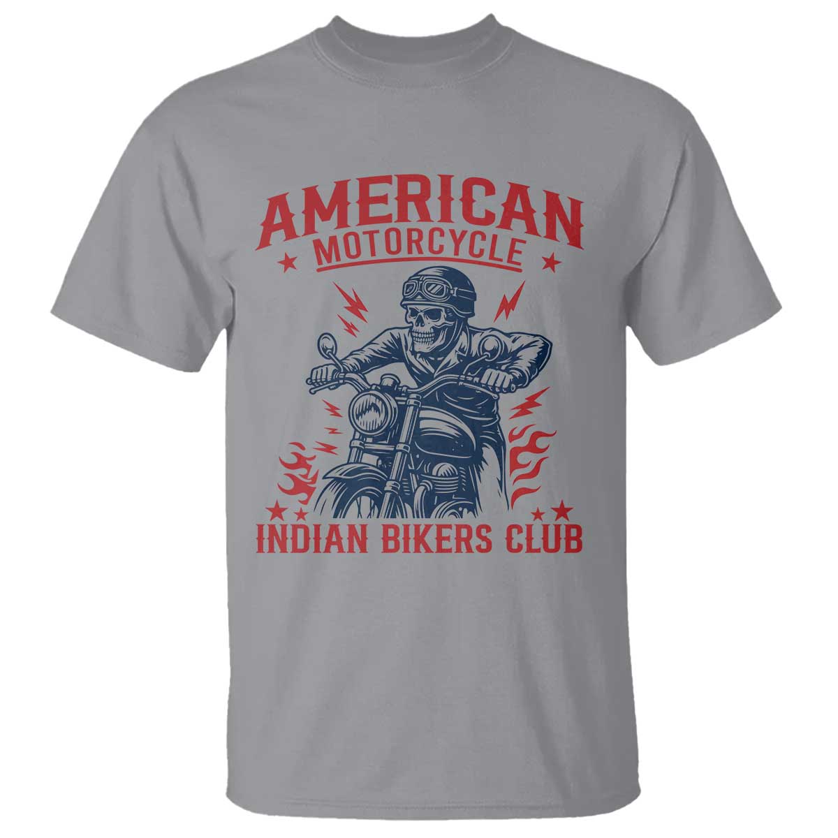 Funny Skeleton Motorcycle T Shirt American Motorcycle Indian Bikers Club - Wonder Print Shop